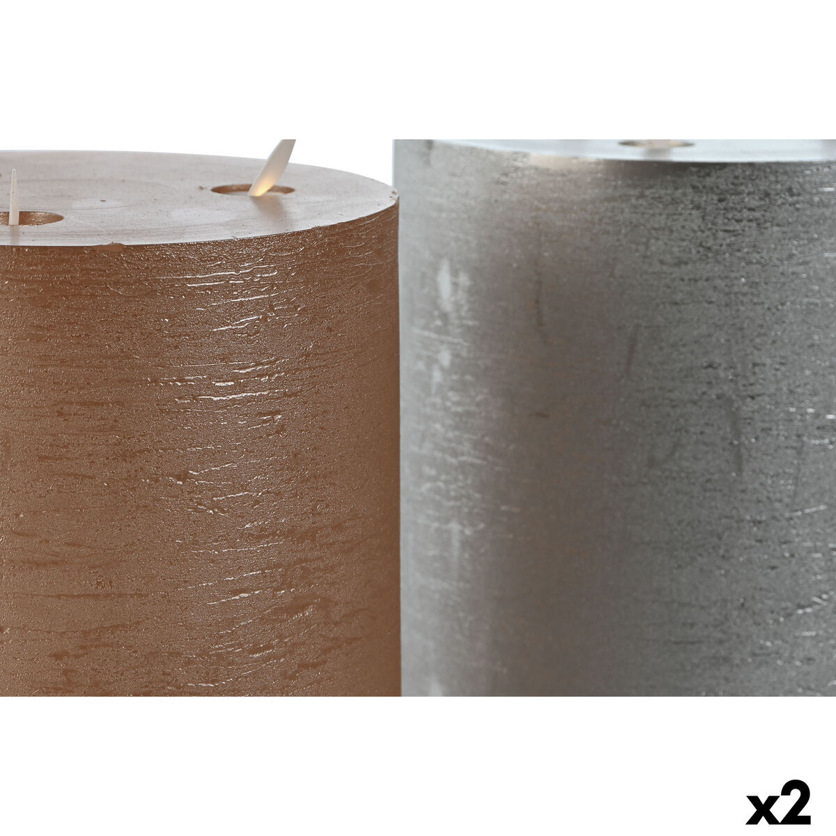 Vela LED DKD Home Decor Dorado Plateado 15 x 15 x 20 cm (AA) (2 Unidades)