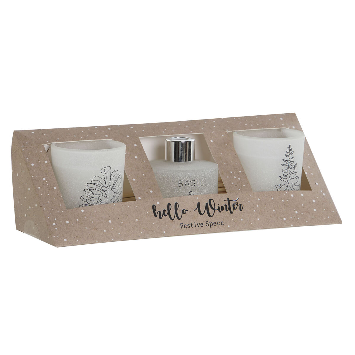 Set de Velas DKD Home Decor Blanco Navidad 5 x 5 x 6 cm