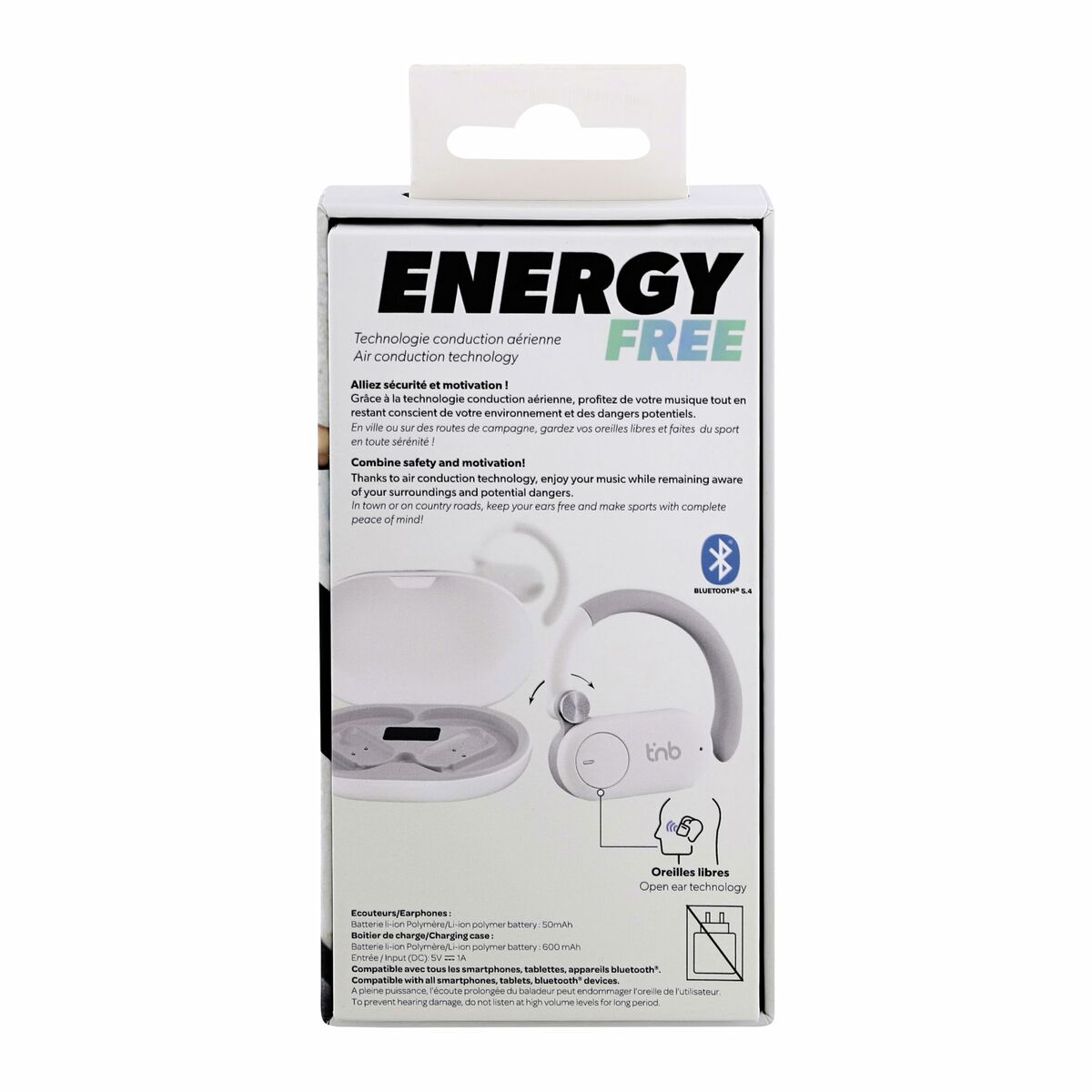 Auriculares deportivos T'NB ENERGY PLUS Blanco