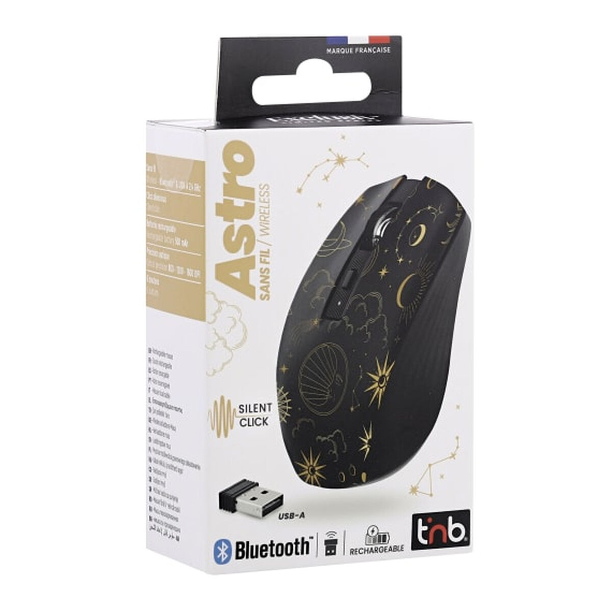 Ratón Bluetooth Inalámbrico T'NB ASTRO 2 Negro 1600 dpi