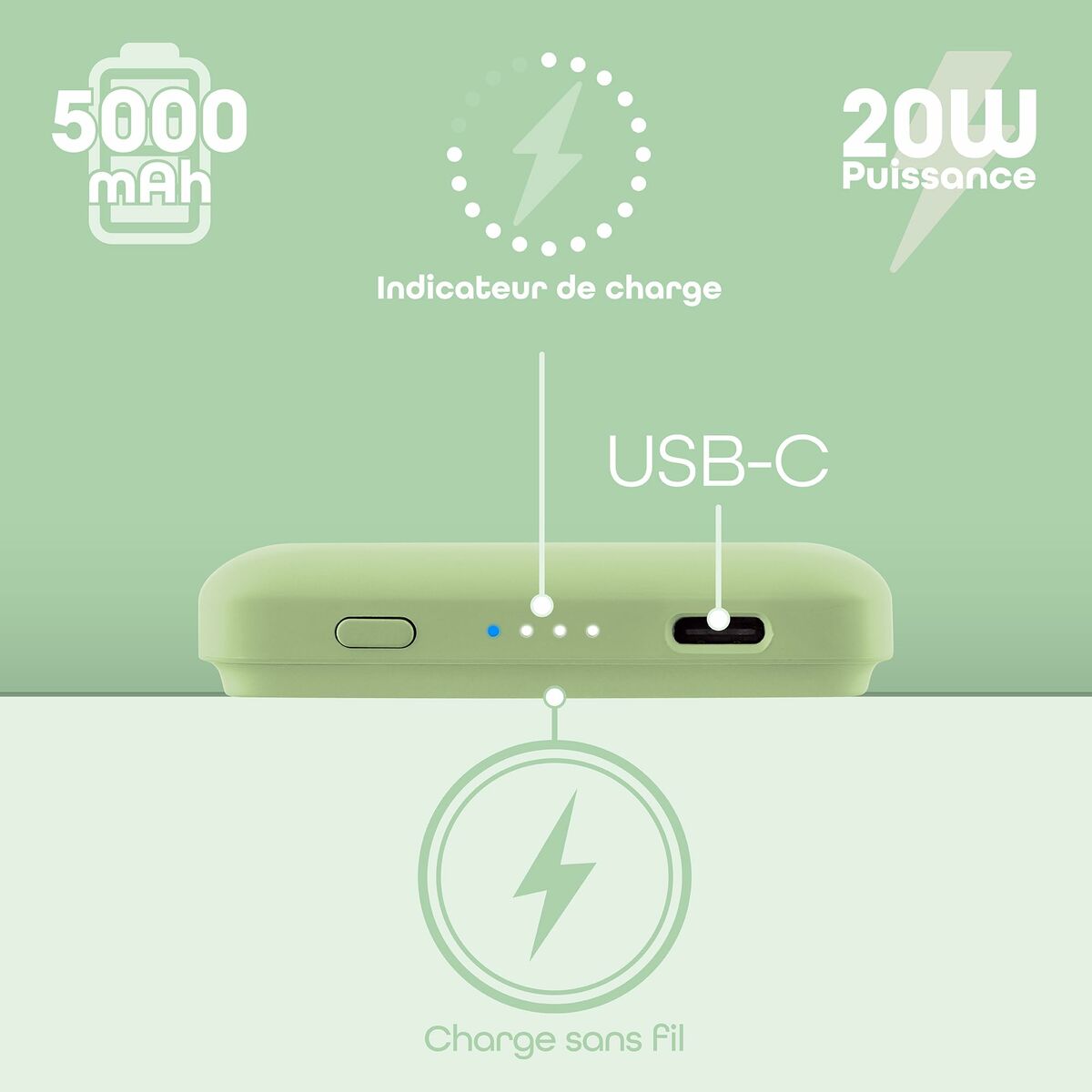 Powerbank T'NB PBUMAG5GR 5000 mAh Verde Magsafe