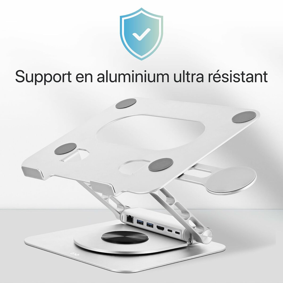 Soporte para Portátil T'NB iClick Metal Moderno Rotación de 360º