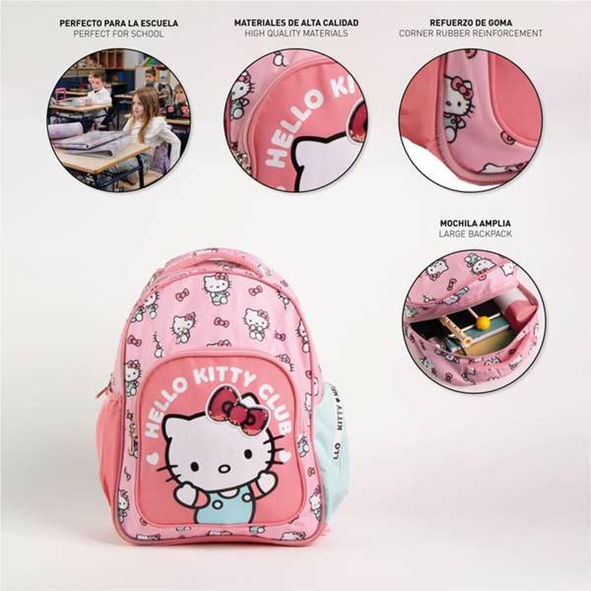 Mochila Infantil Hello Kitty Rosa