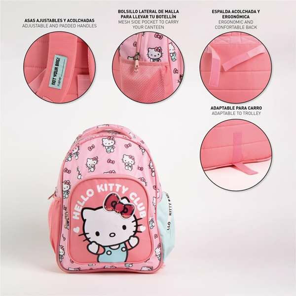 Mochila Infantil Hello Kitty Rosa