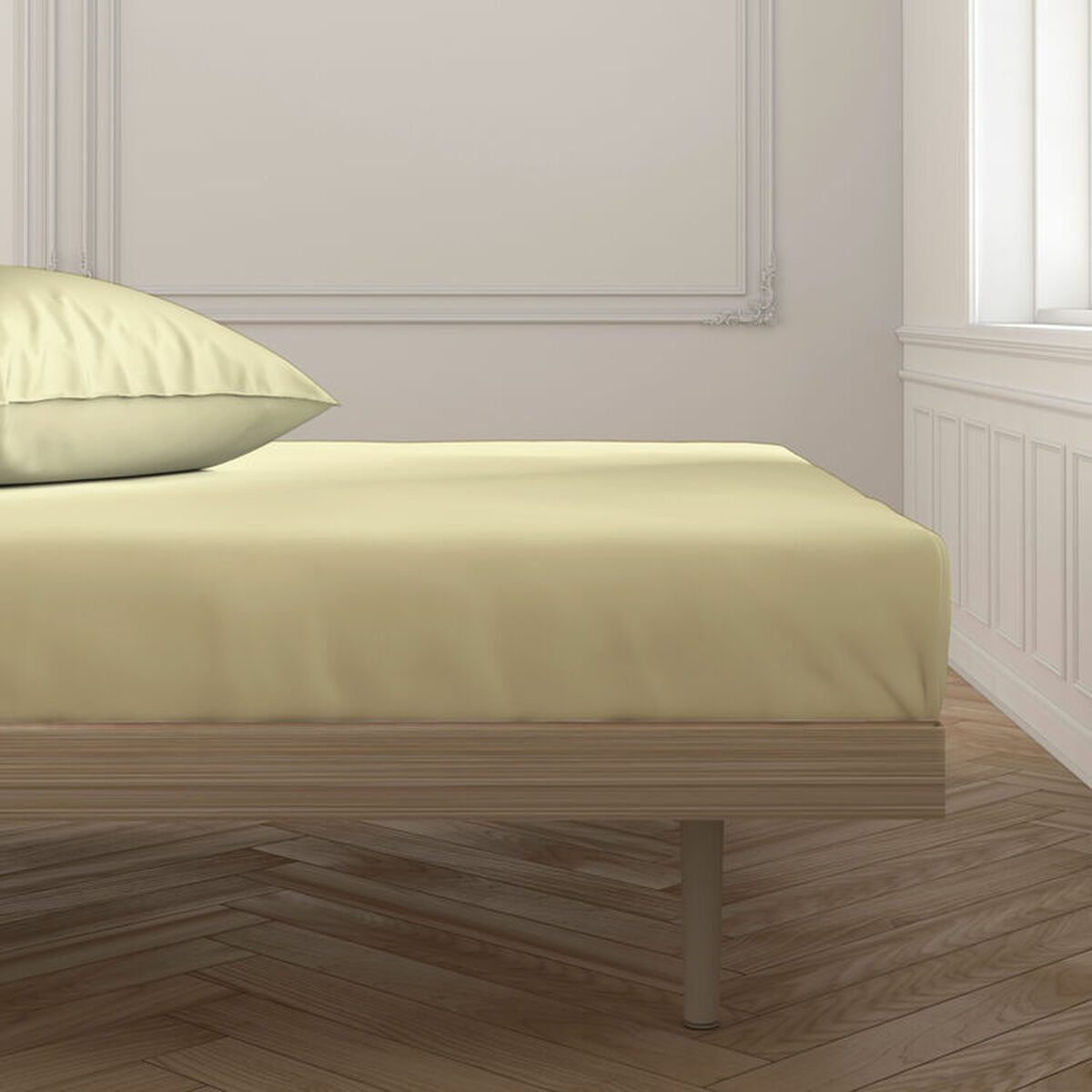 Sábana Bajera Ajustable Happy Home Mix Colors Amarillo Cama de 120