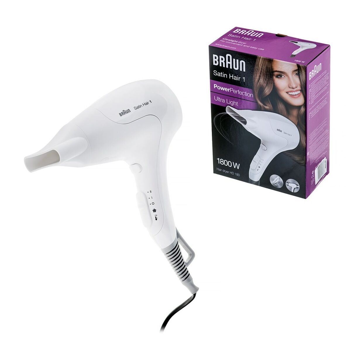 Secador de Pelo Braun HD180 Blanco 1800 W