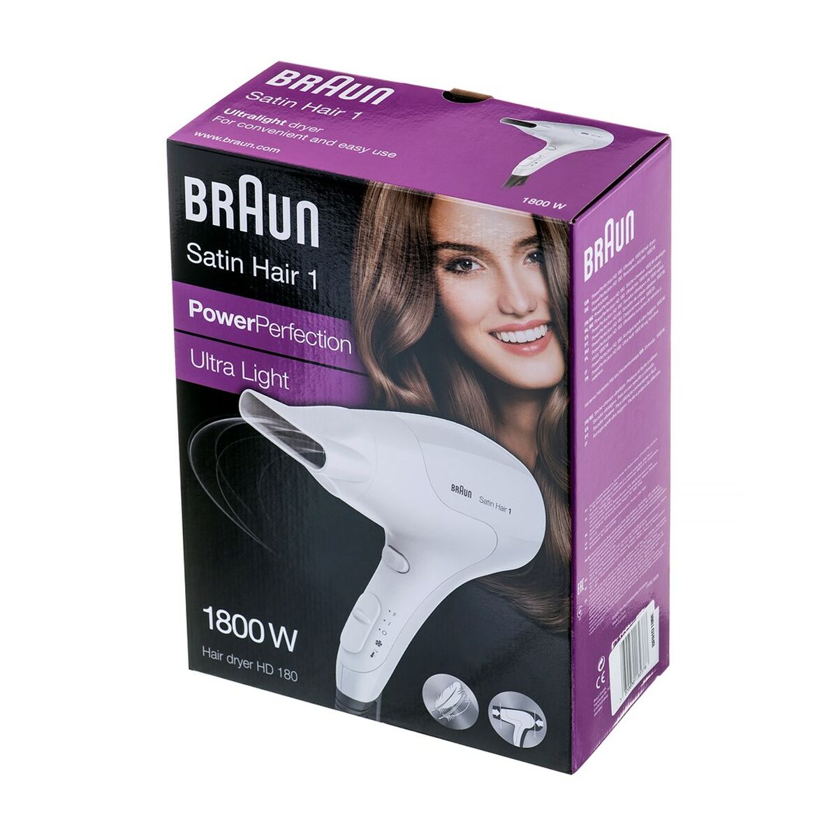Secador de Pelo Braun HD180 Blanco 1800 W