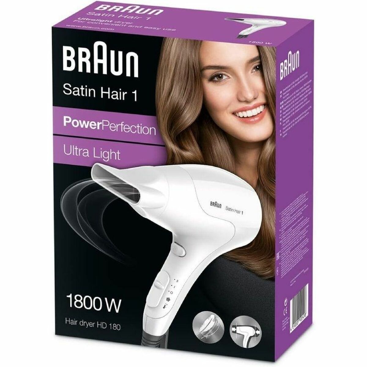 Secador de Pelo Braun HD180 Blanco 1800 W