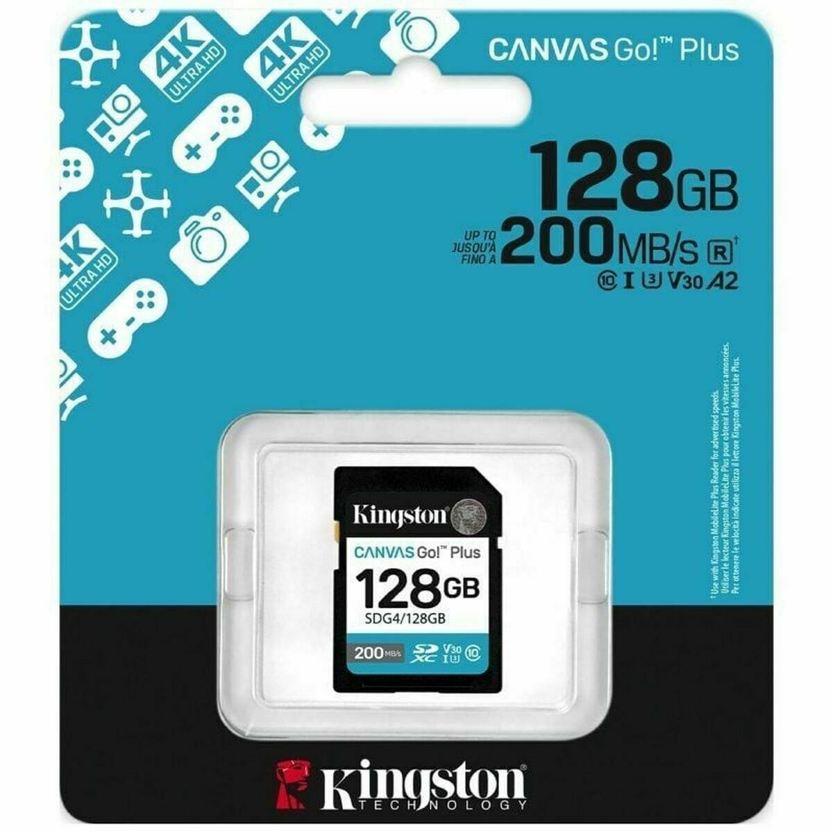 Tarjeta de Memoria SDXC Kingston CANVAS Go! Plus 128 GB