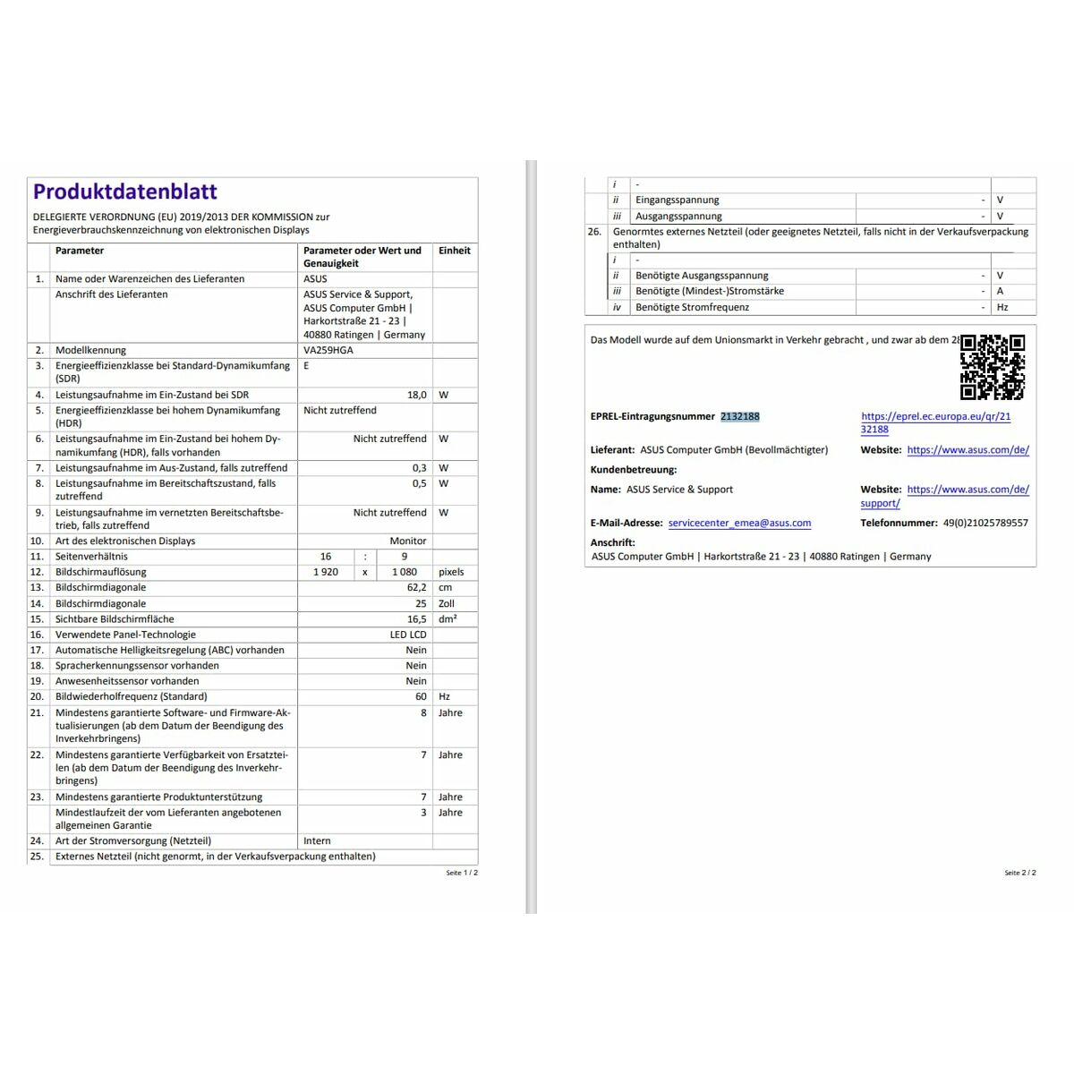 Monitor Asus 90LM0AS1-B01171 Full HD 24"