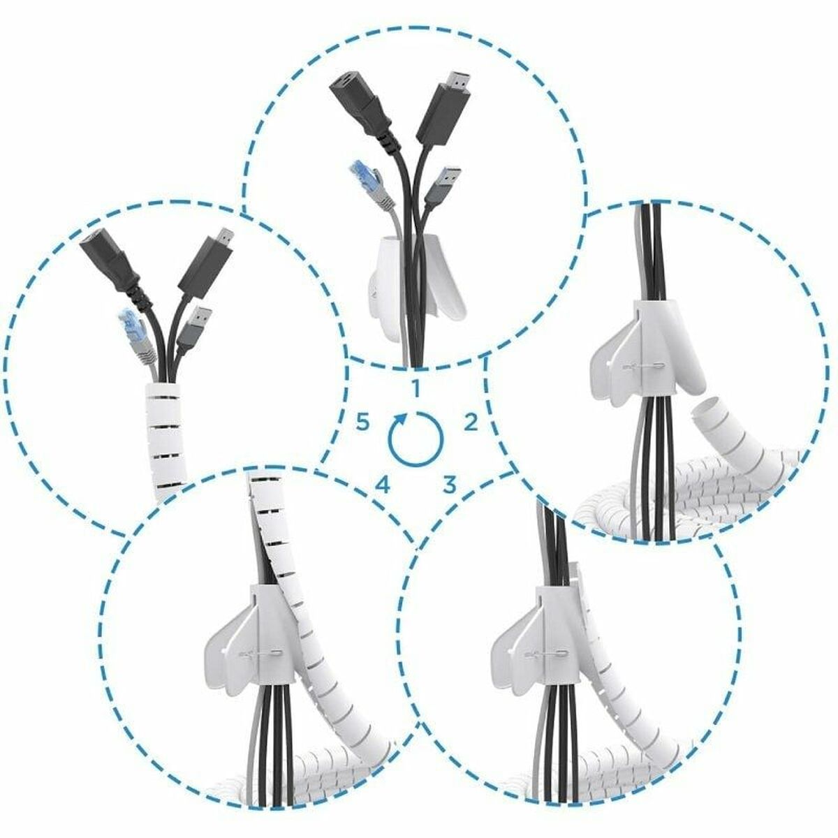 Organizador de Cables Aisens A151-0919 Blanco