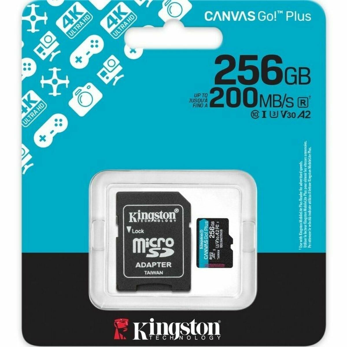 Tarjeta de Memoria Micro SD con Adaptador Kingston CANVAS Go! Plus 256 GB
