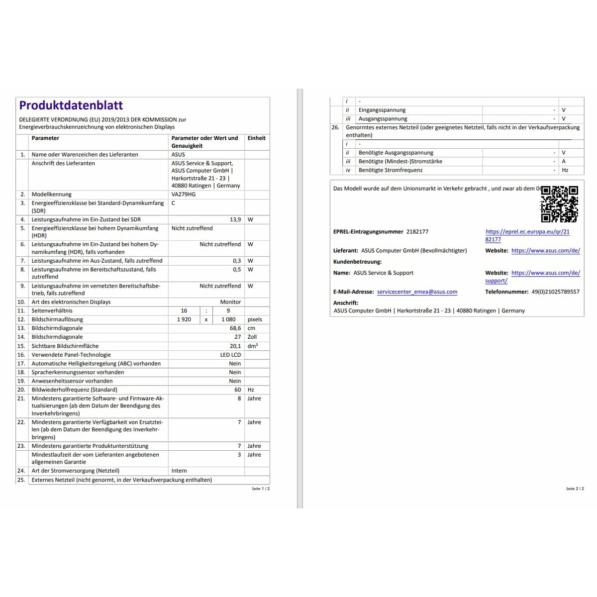 Monitor Asus 90LM04J1-B02371 Full HD 27"