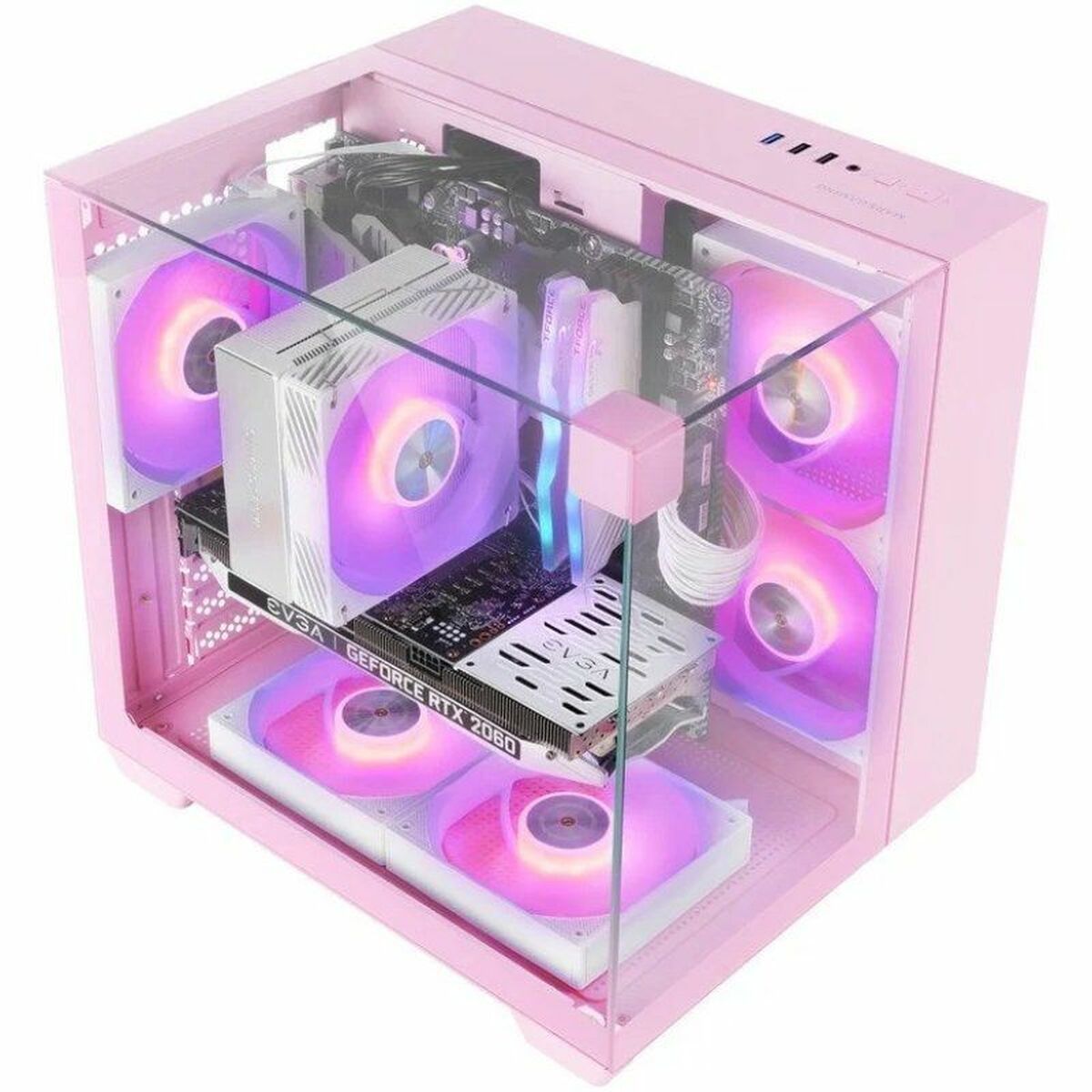Caja Semitorre ATX Mars Gaming MCVISIONMP Rosa