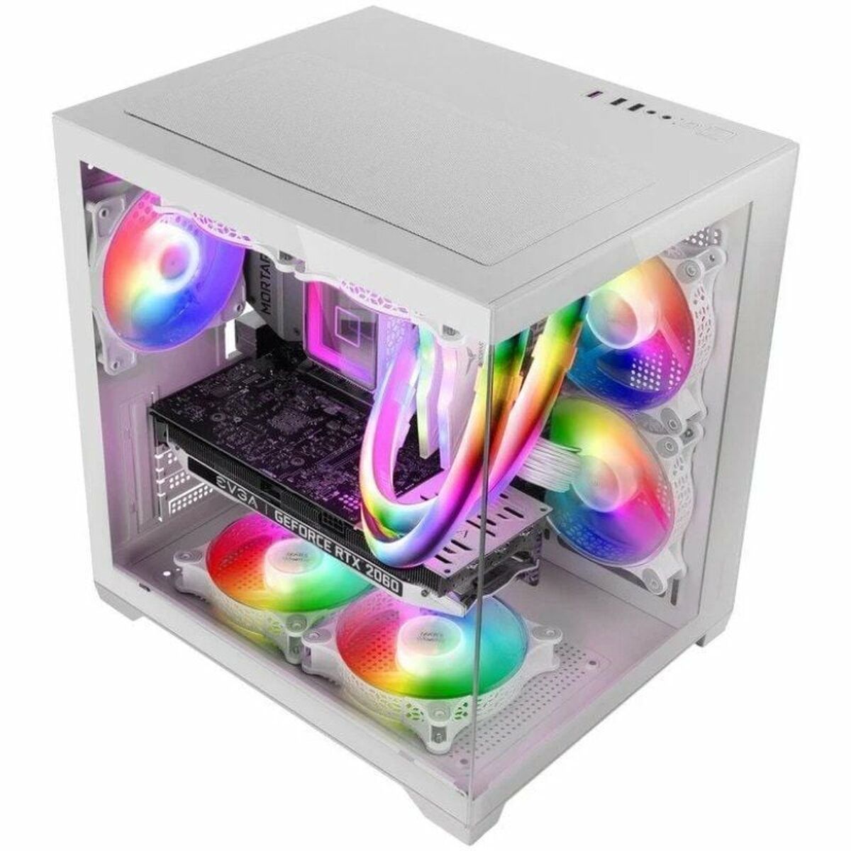 Caja Minitorre Micro ATX / ITX Mars Gaming MCVIEW2W Blanco
