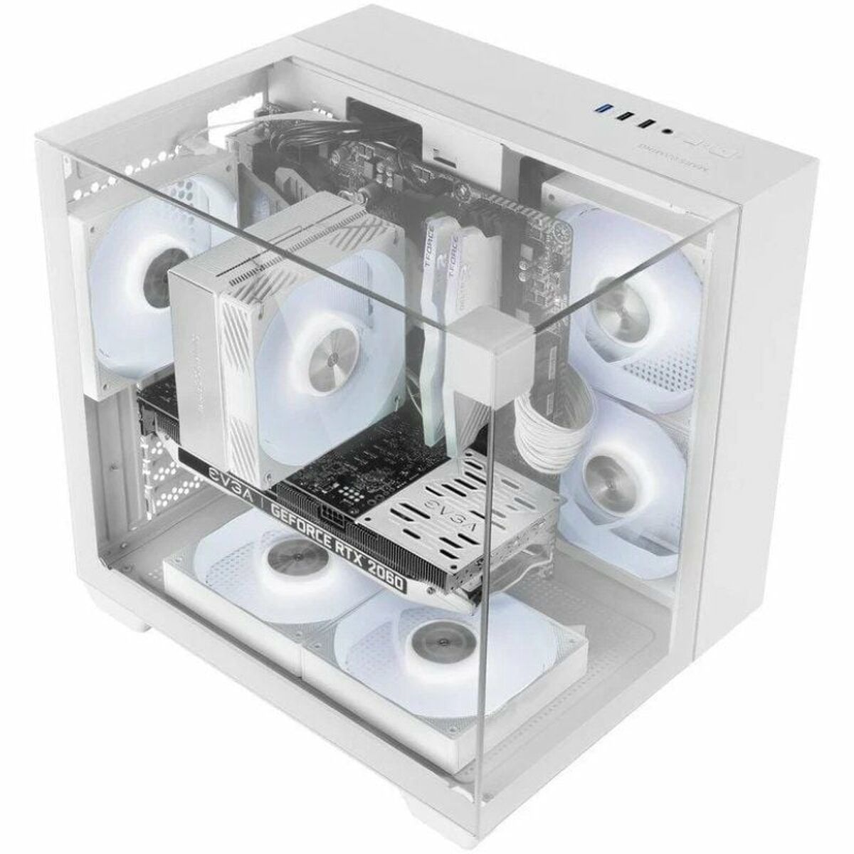Caja Semitorre ATX Mars Gaming MCVISIONMW Blanco
