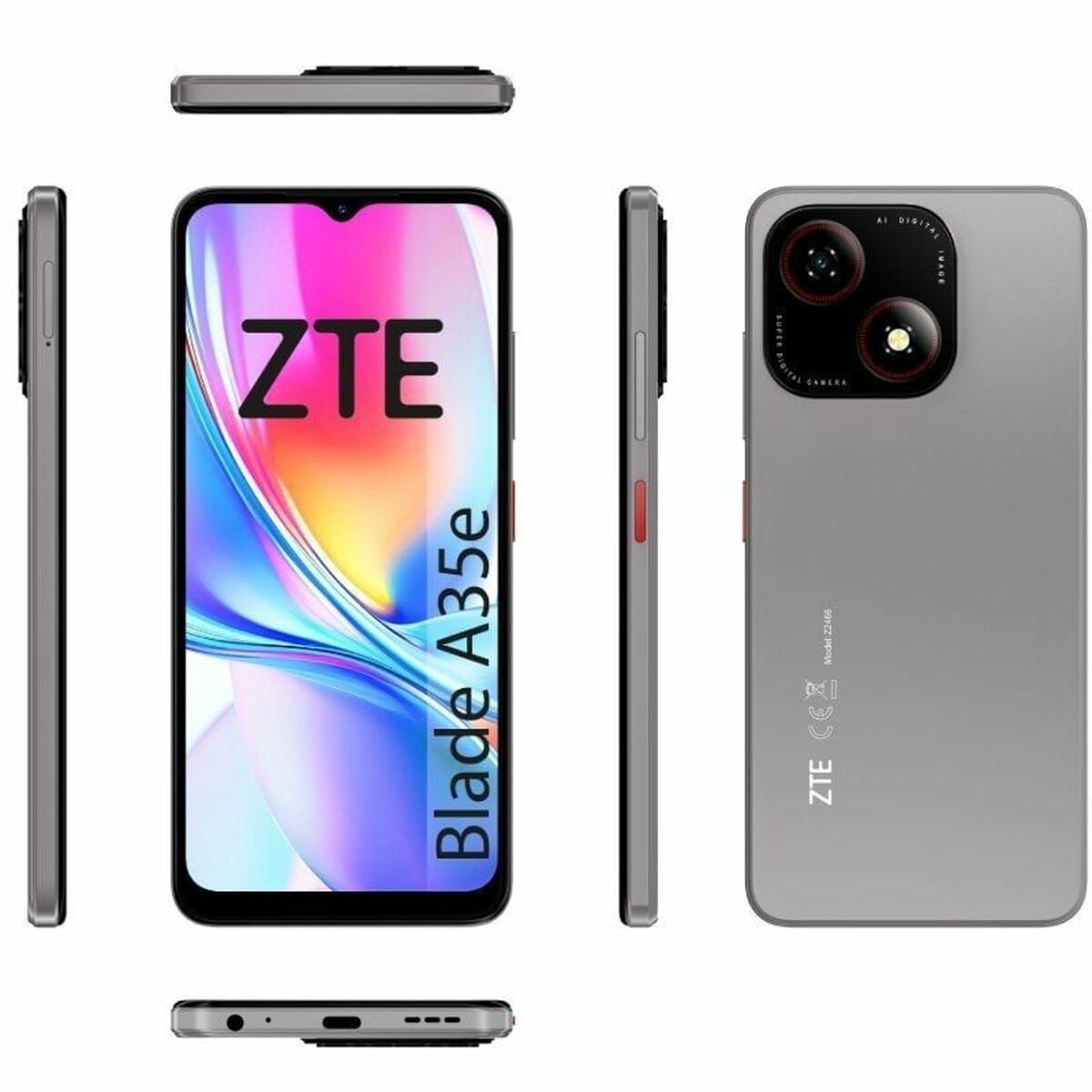 Smartphone ZTE Blade A35E Octa Core 2 GB RAM 32 GB Gris
