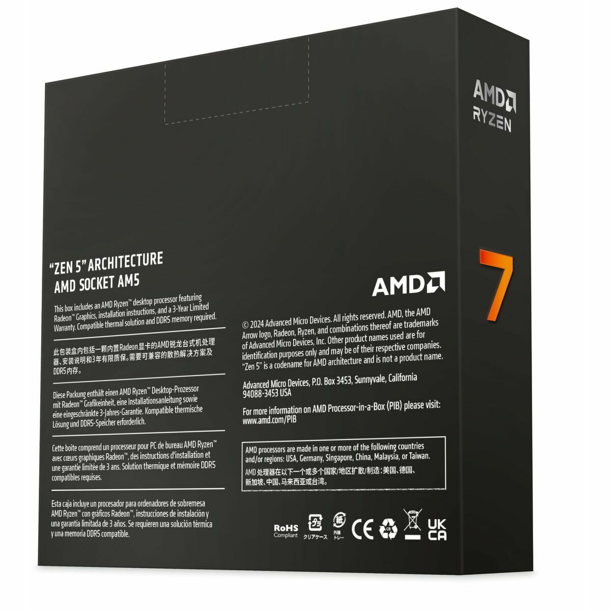 Procesador AMD 100-100001404WOF AMD Ryzen 7 3700X AMD AM5