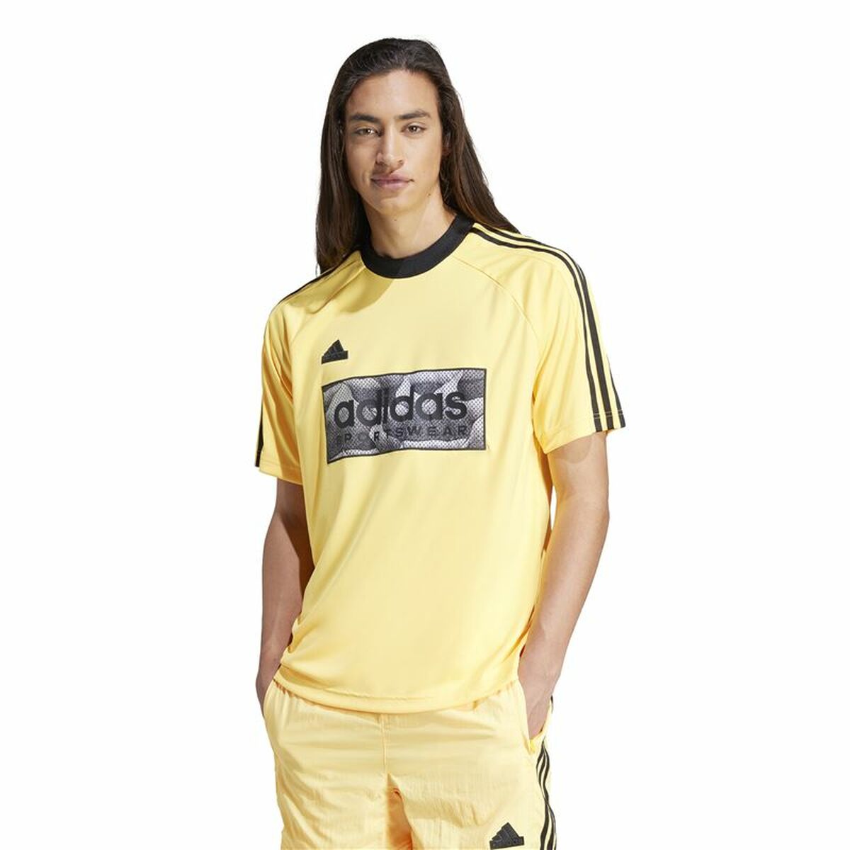 Camiseta de Manga Corta Hombre Adidas Tiro Aop Amarillo
