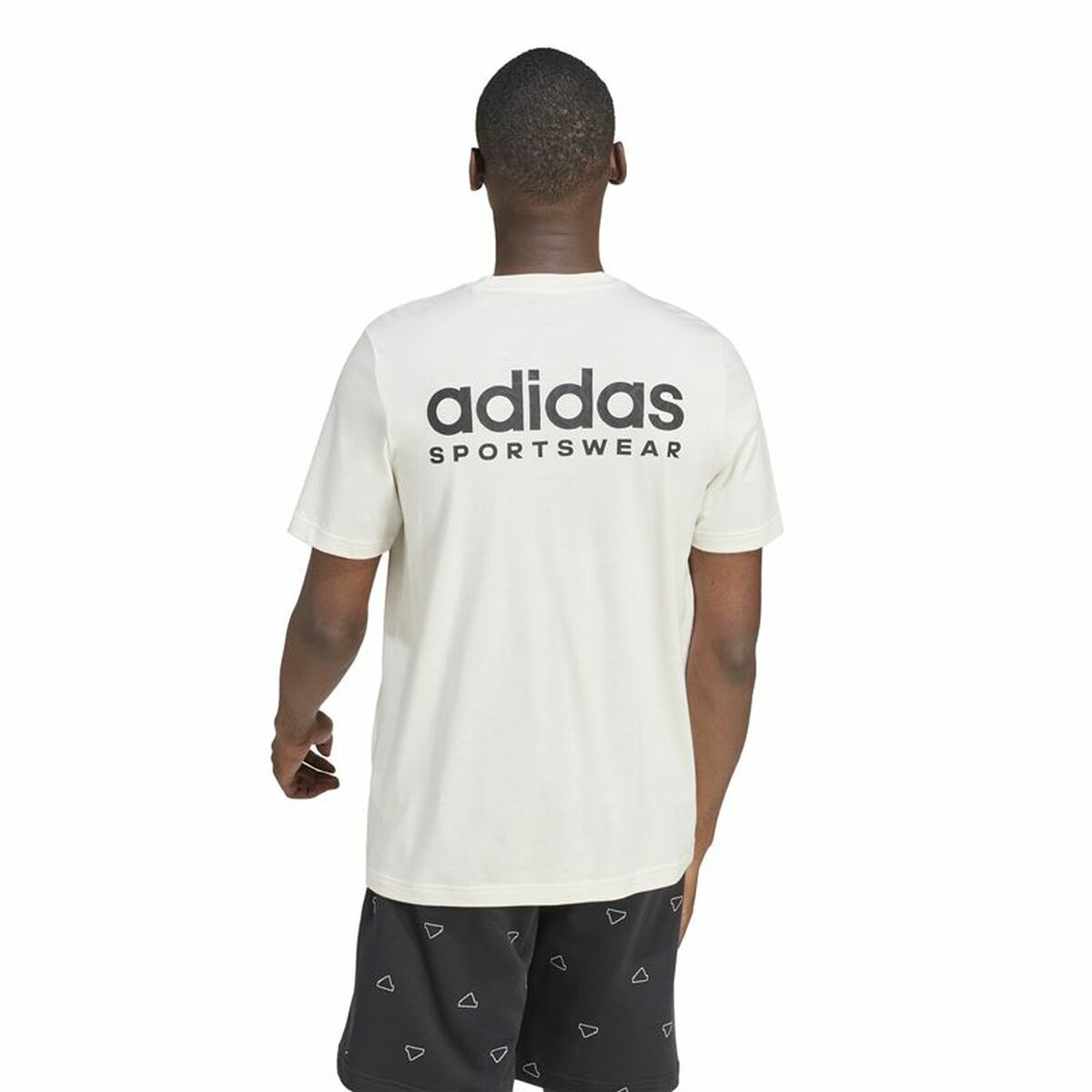 Camiseta de Manga Corta Hombre Adidas Molded Linear Blanco Natural