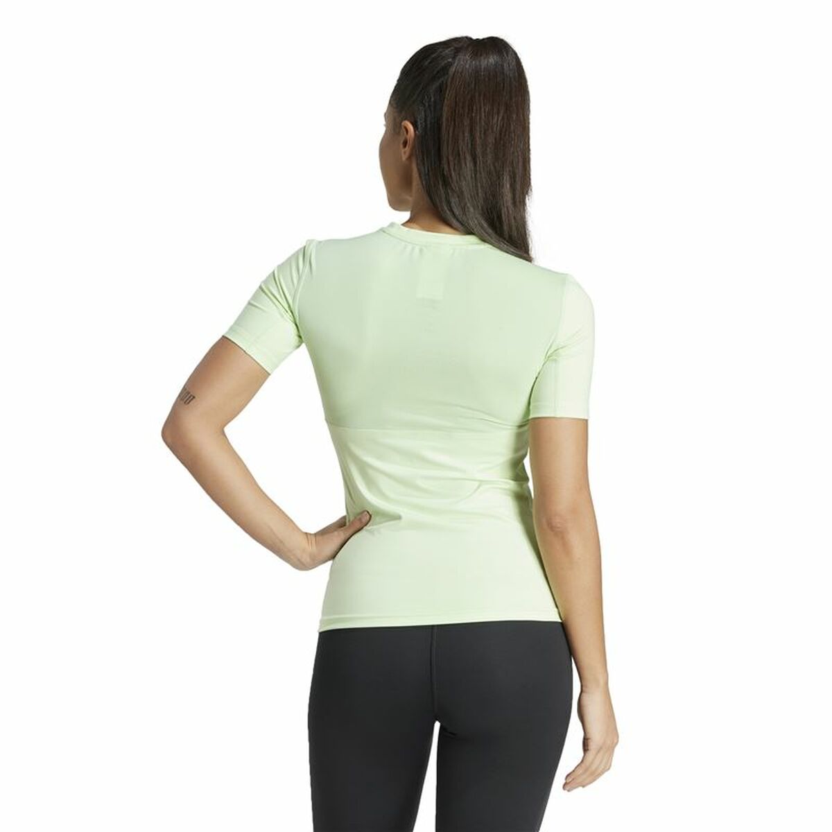 Camiseta de Manga Corta Mujer Adidas Essentials Techfit Train Verde limón Verde Claro