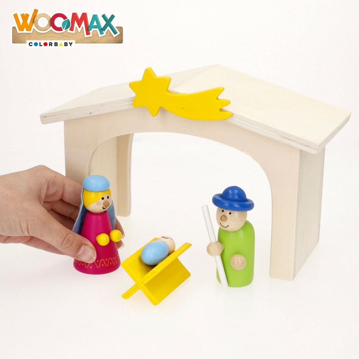 Belén de Navidad Woomax Madera plywood 23 x 16 x 11 cm (4 Unidades)