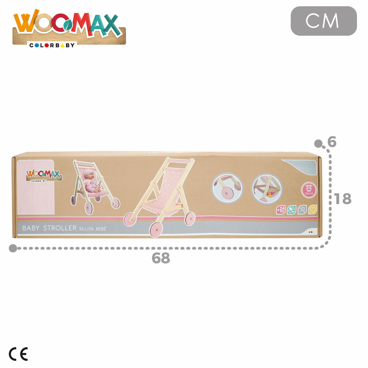 Carrito para Muñecas 33 x 44 x 51 cm (2 Unidades)