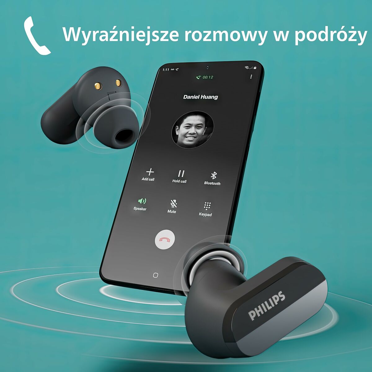 Auriculares Philips TAT3508BK/00 Negro (1 unidad)