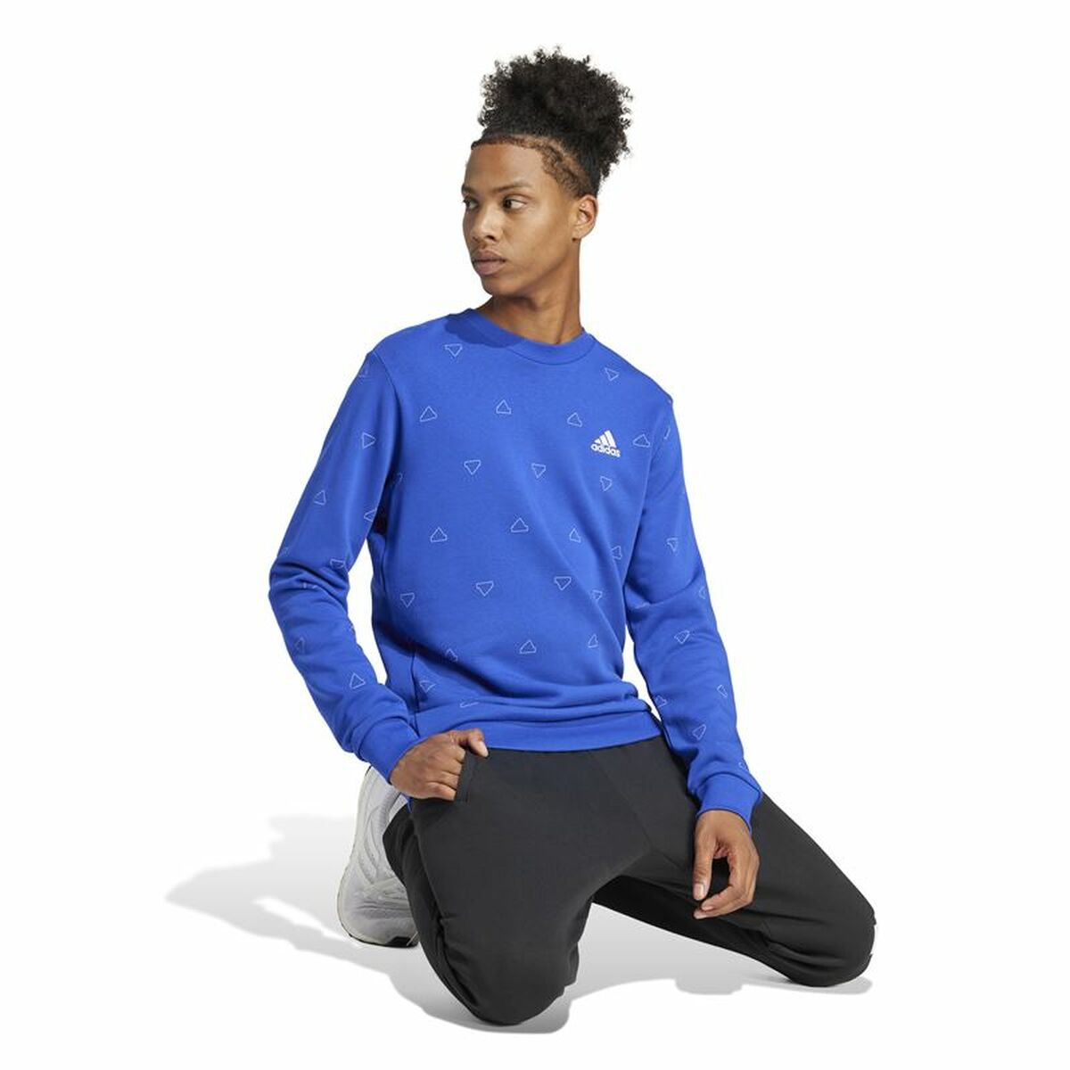 Sudadera sin Capucha Hombre Adidas Mngrm Azul