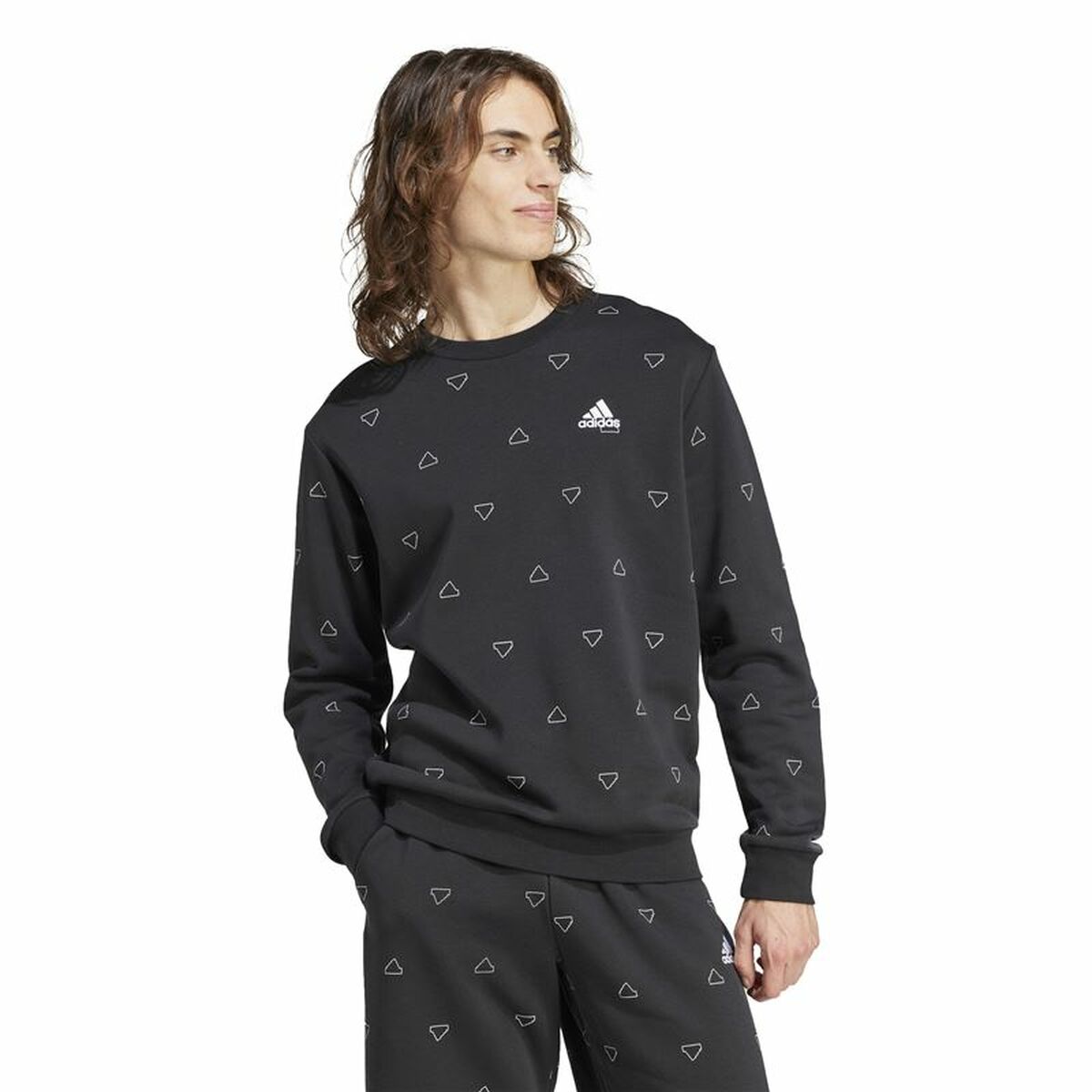 Sudadera sin Capucha Hombre Adidas Mngrm Negro