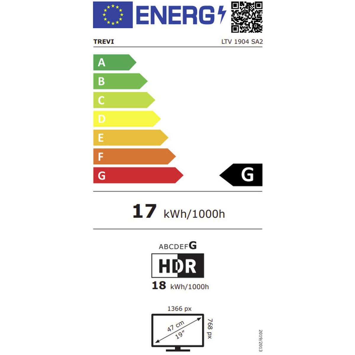 Televisión Trevi 1904S200 HD LED 19"