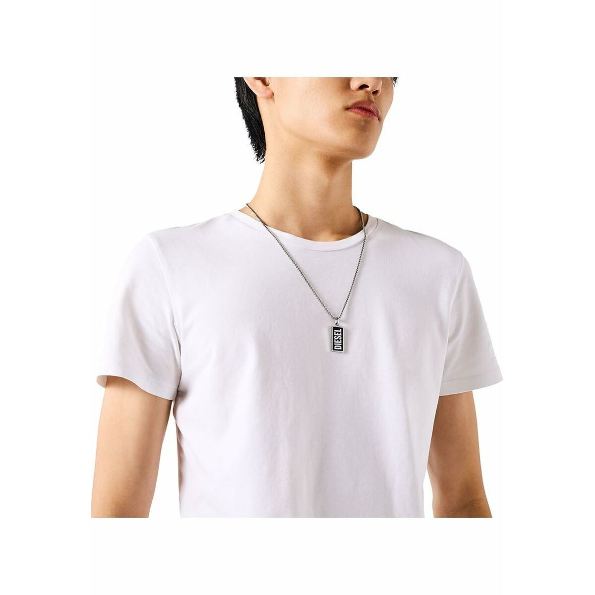 Colgante Hombre Diesel DX1515040 Plateado Negro