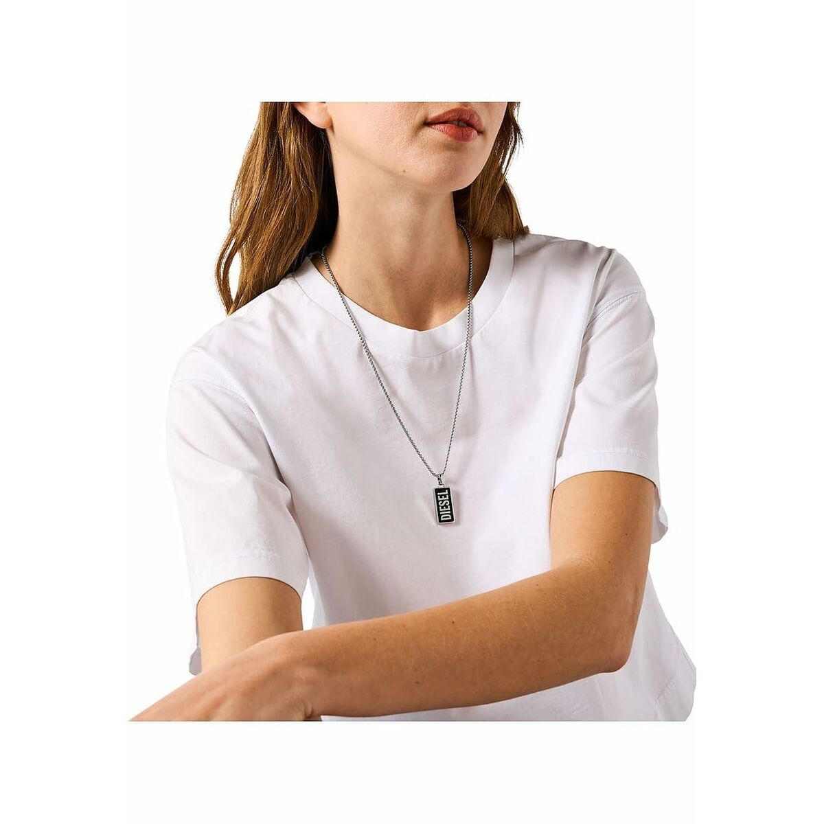 Colgante Hombre Diesel DX1515040 Plateado Negro