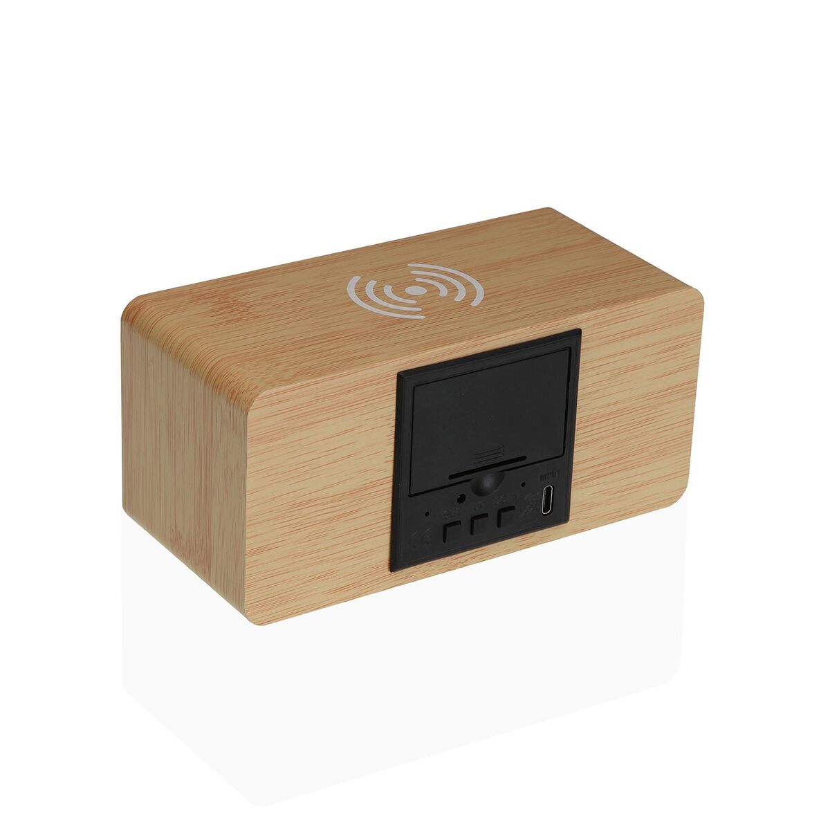 Reloj-Despertador Versa Madera MDF Minimalista 7 x 7 x 15 cm