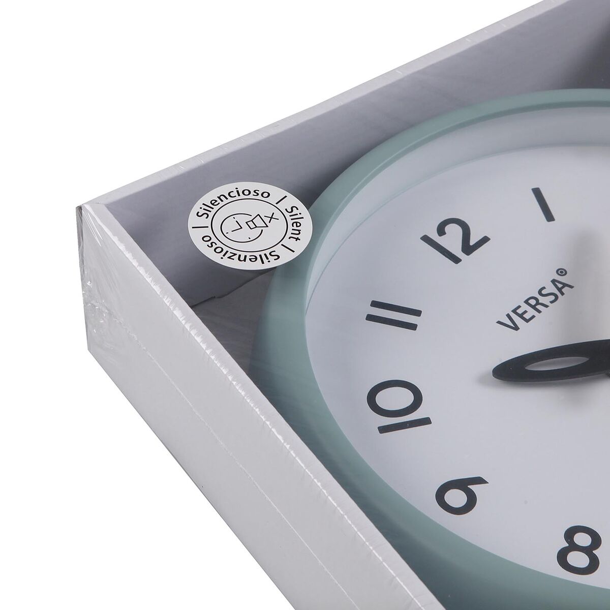 Reloj de Pared Versa Blanco Verde Plástico