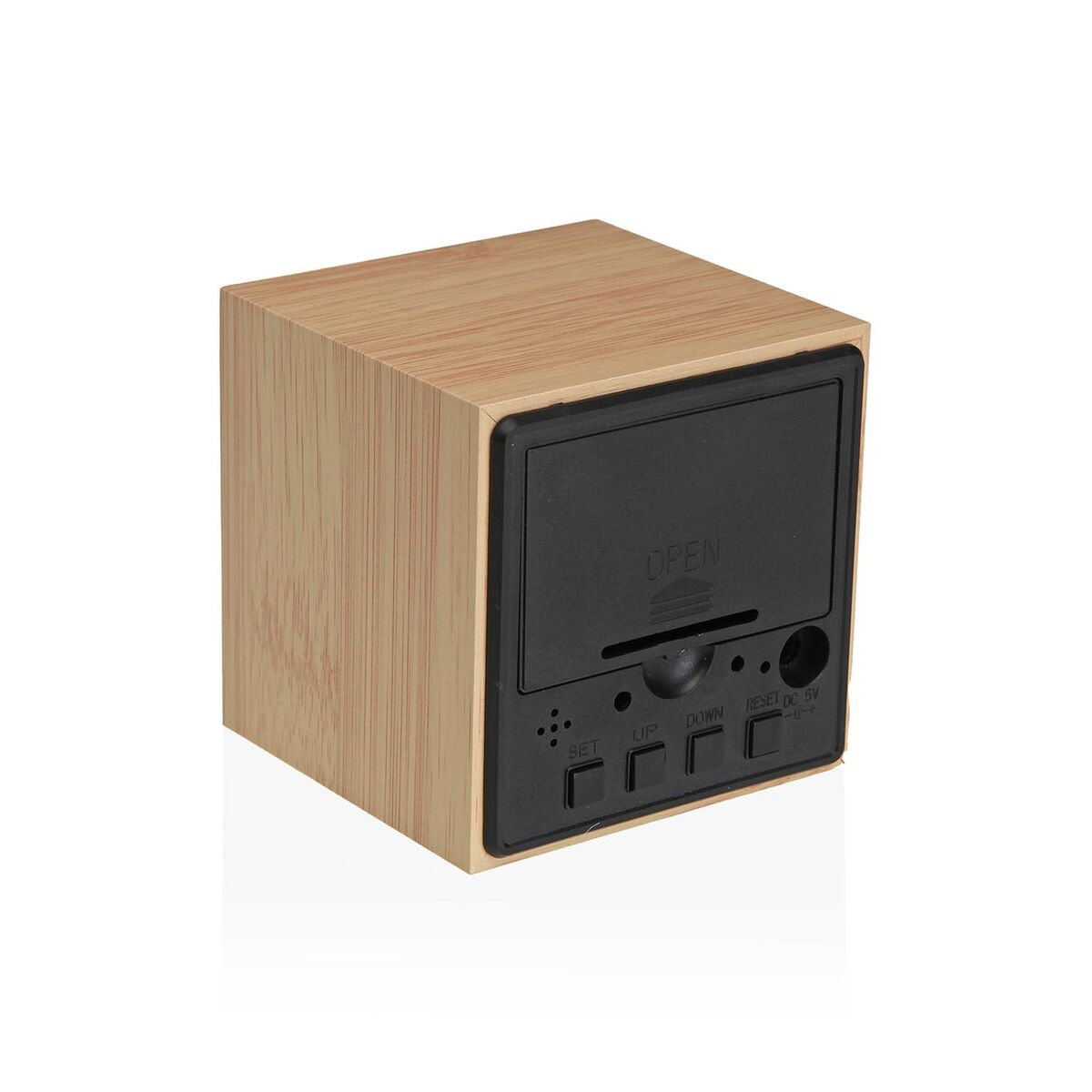 Reloj-Despertador Versa Madera MDF Minimalista 6,4 x 6,3 x 6,4 cm