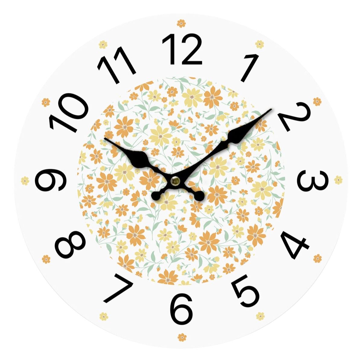 Reloj de Pared Versa Madera Flores 4 x 30 x 30 cm