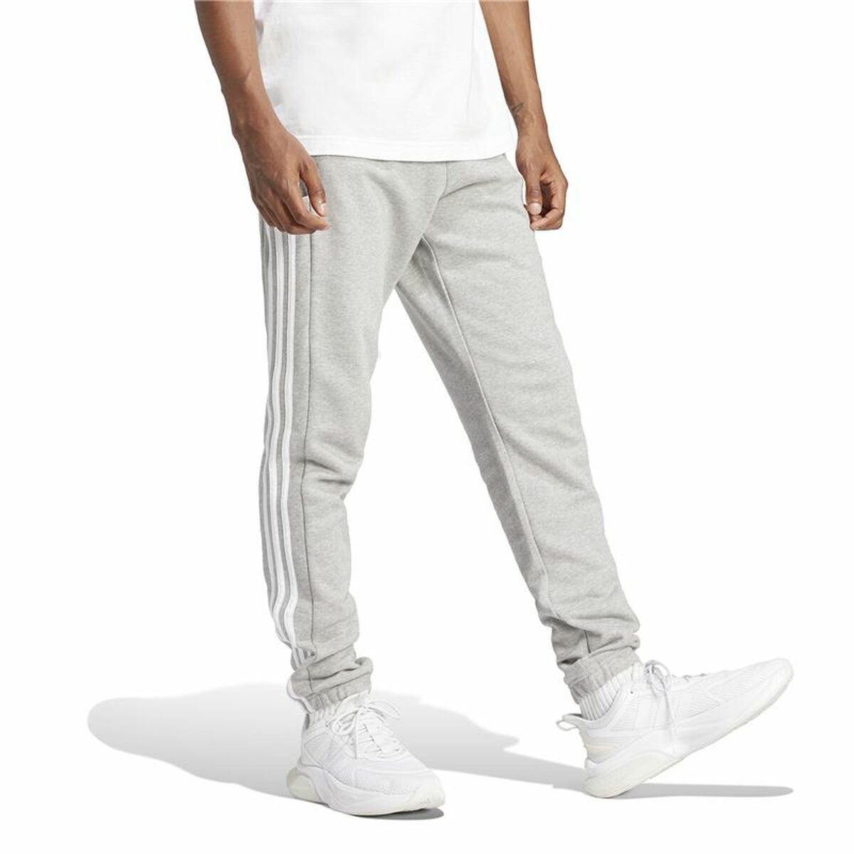 Pantalón Largo Deportivo Adidas 3S Ft Te Gris Hombre