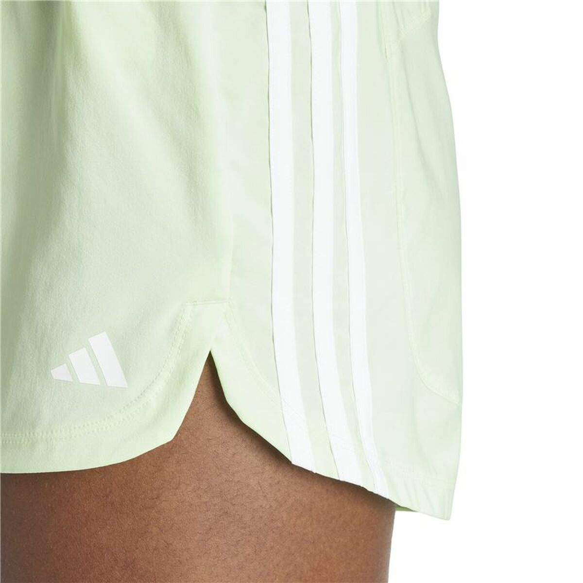 Pantalón Corto Deportivo Adidas Essentials Pacer Woven High Verde Verde Claro
