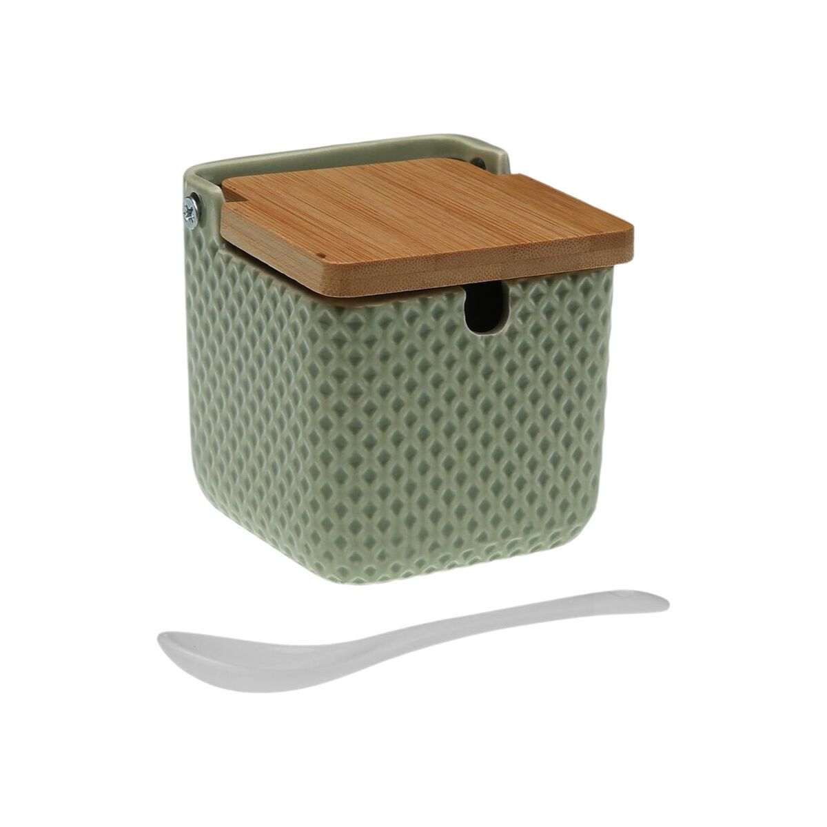 Azucarero Versa Verde Cerámica Bambú Dolomita 8,3 x 8,3 x 8,3 cm