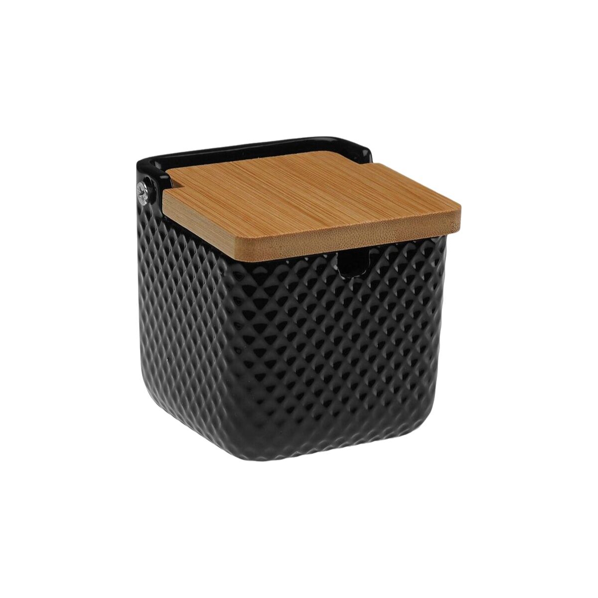 Azucarero Versa Negro Cerámica Bambú Dolomita 8,3 x 8,3 x 8,3 cm