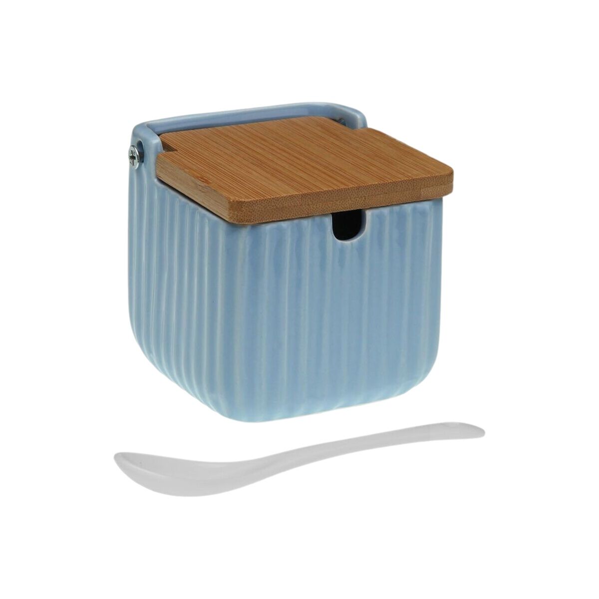 Azucarero Versa Azul Cerámica Bambú Dolomita 8,3 x 8,3 x 8,3 cm
