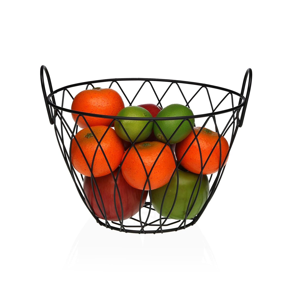 Frutero Versa Negro Metal Acero 19,5 X 21,5 X 28,5 CM