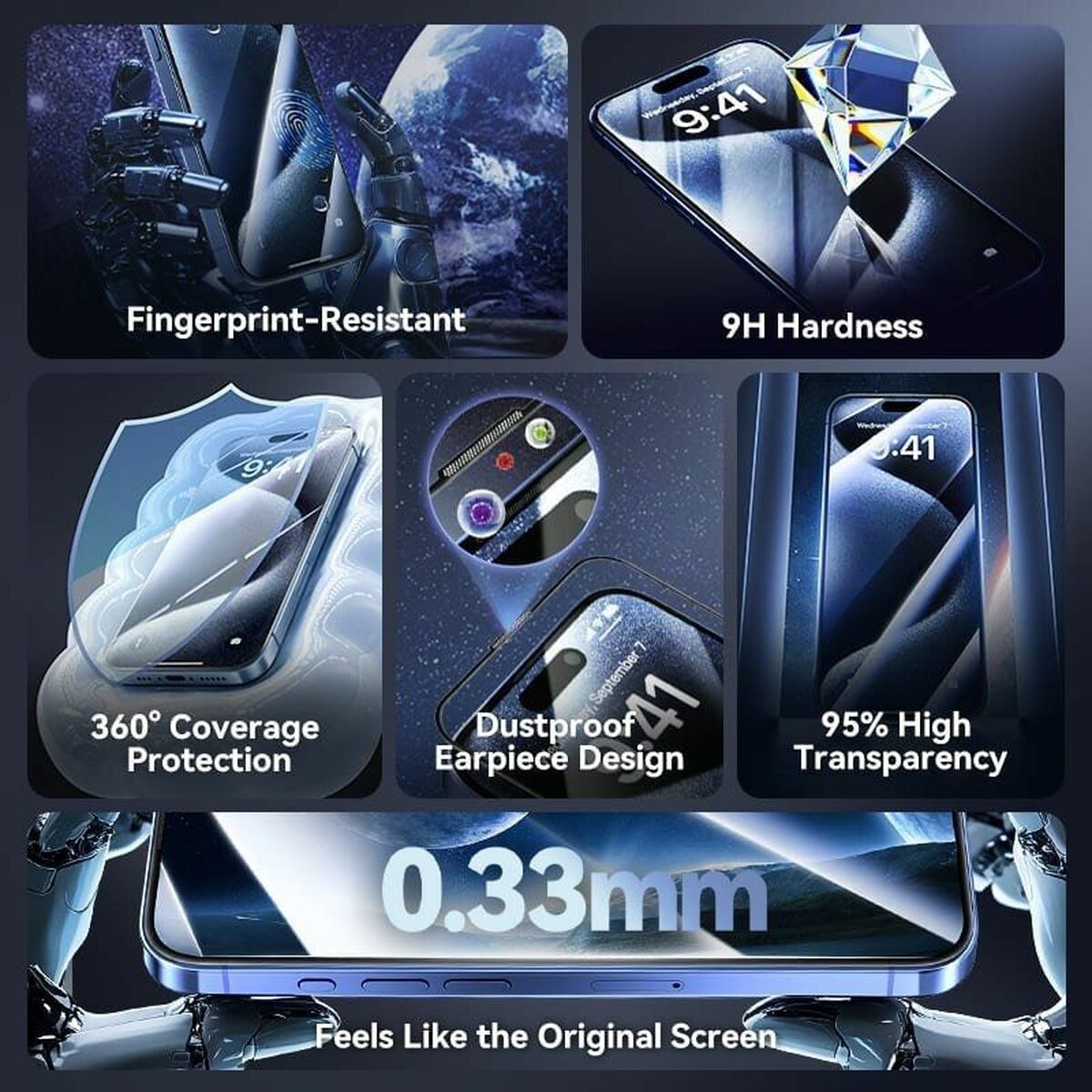 Protector de Pantalla Cristal Templado para Móvil Vention KUPTCA-10 iPhone 16