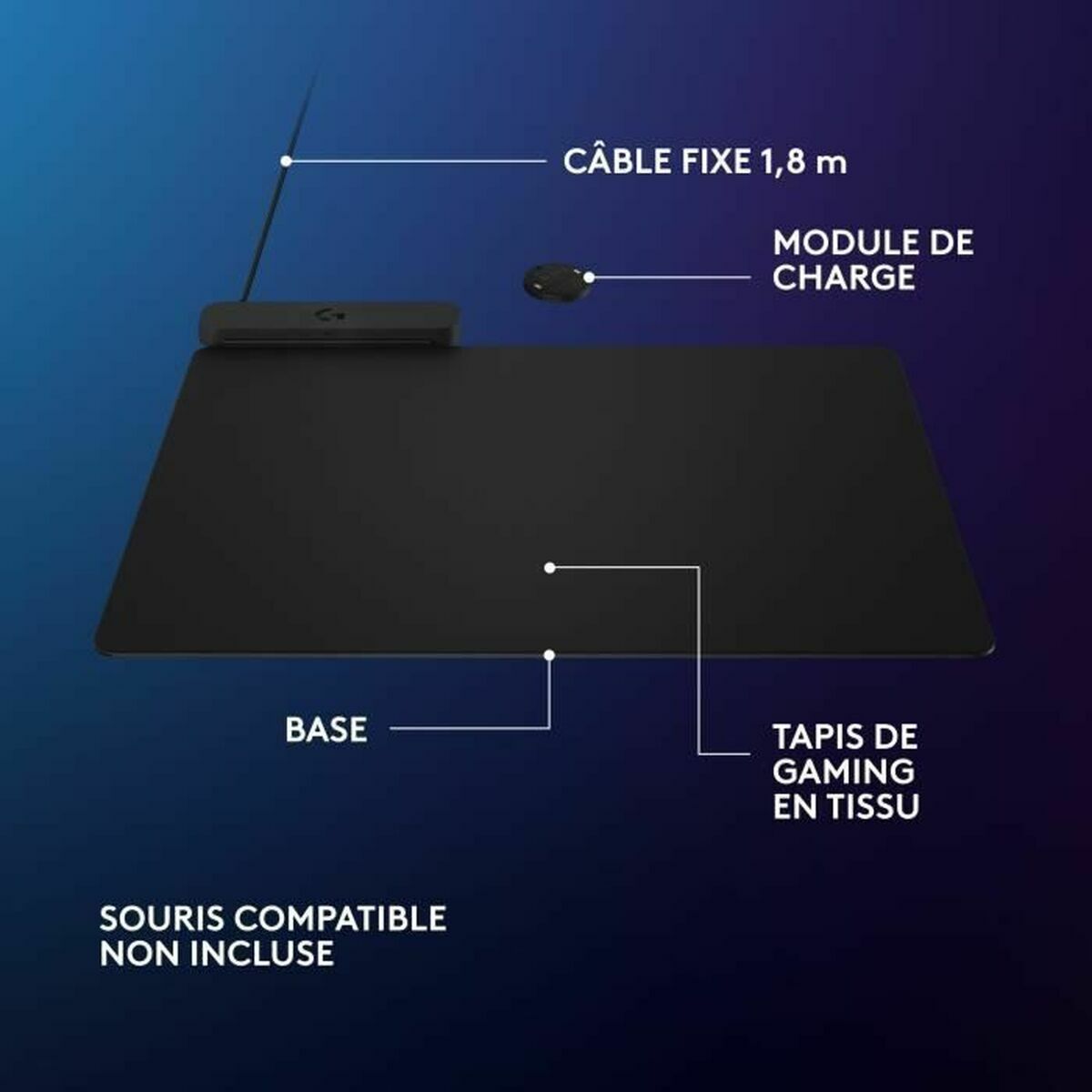 Alfombrilla Antideslizante Logitech Negro