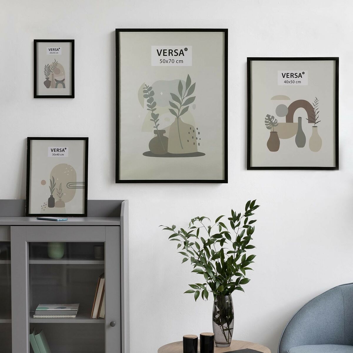 Portafotos Versa Negro Madera MDF Vintage