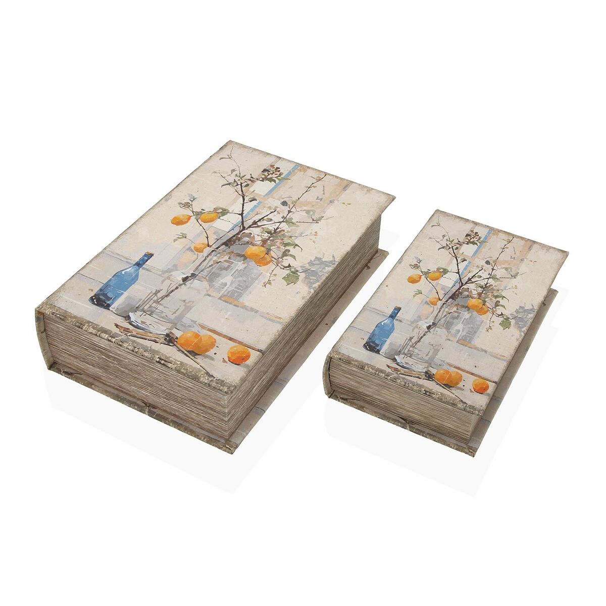 Caja Decorativa Versa Lienzo Madera MDF Árbol