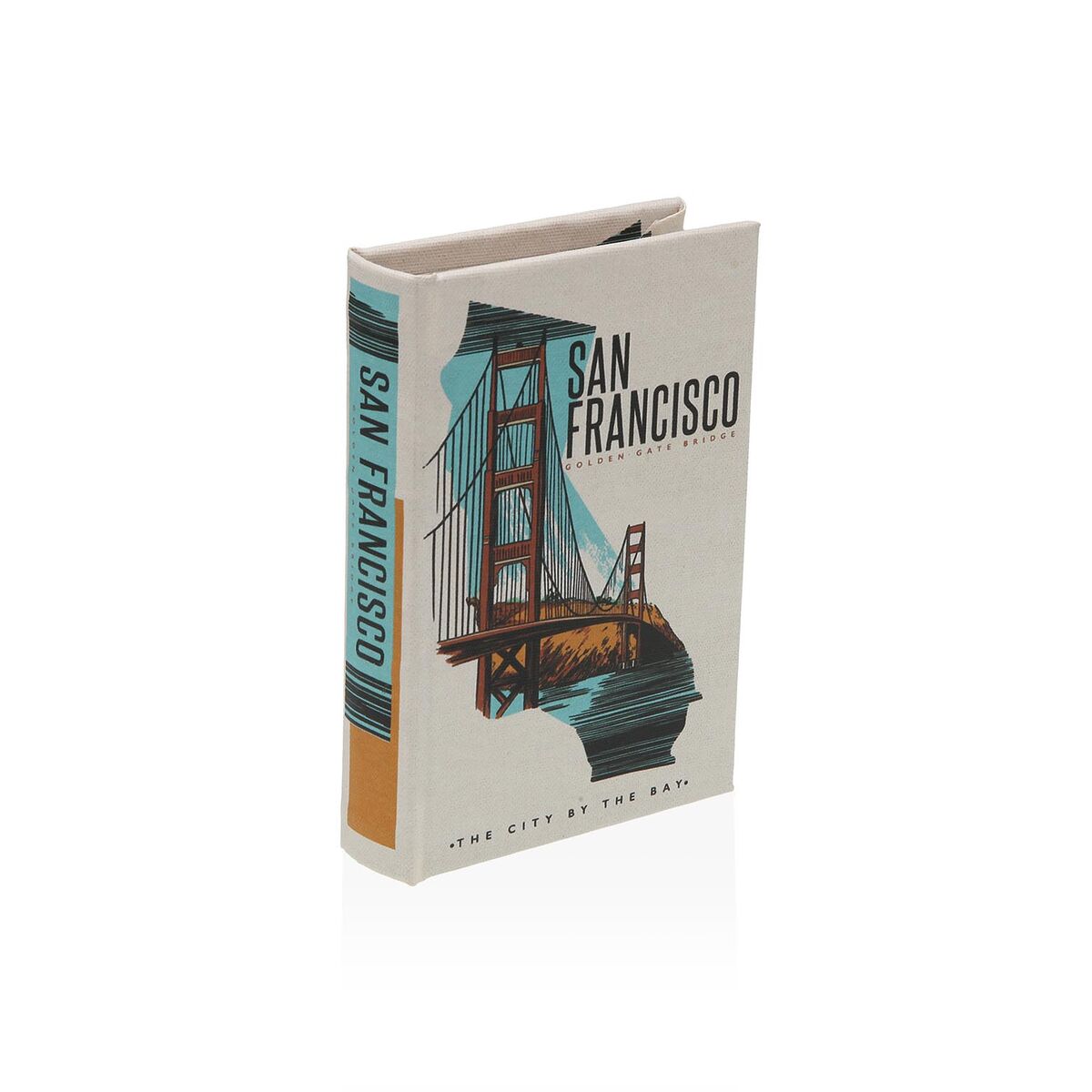 Caja Decorativa Versa San Francisco Lienzo Madera MDF