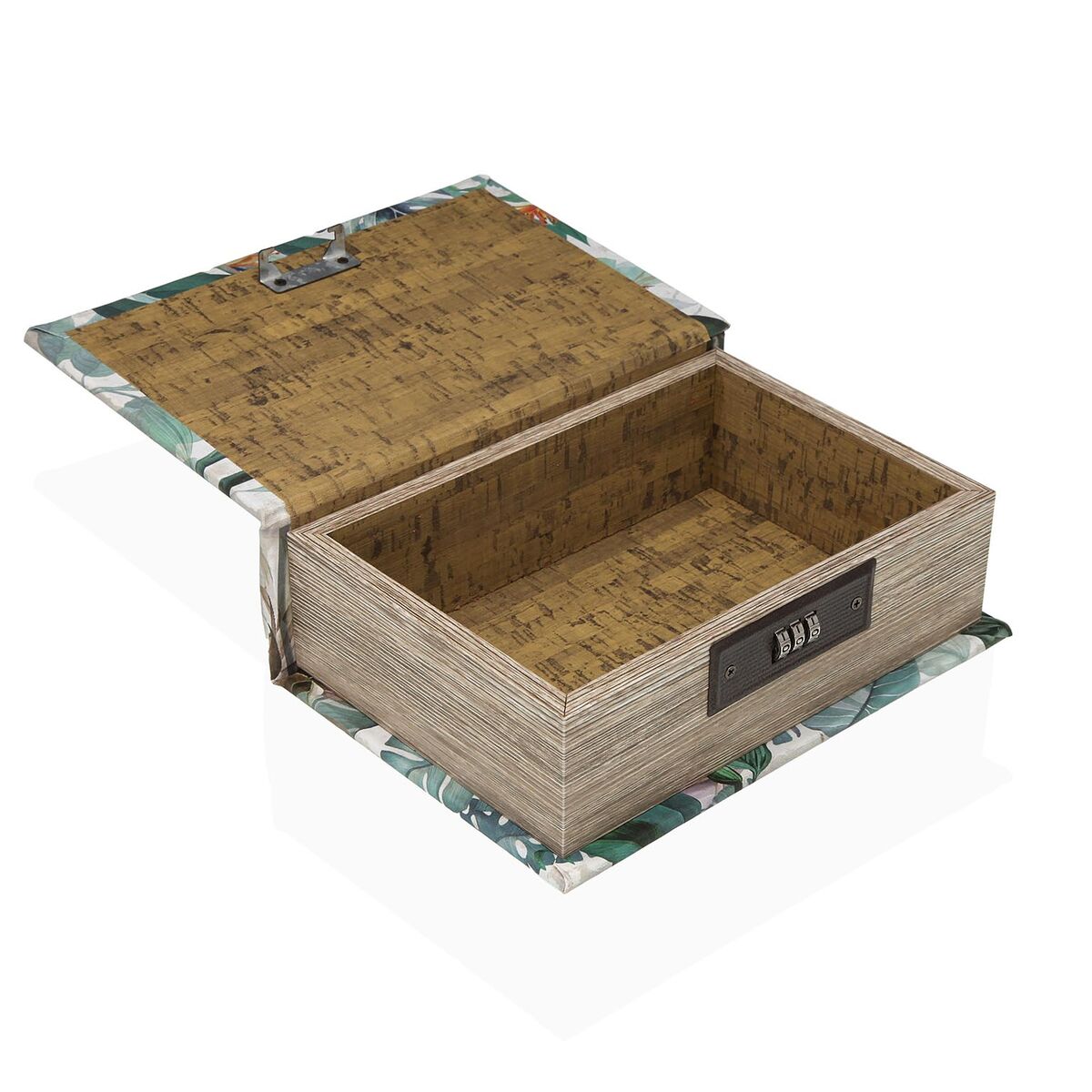 Caja-Joyero Versa Lienzo Madera MDF 7 x 22 x 16 cm Tropical