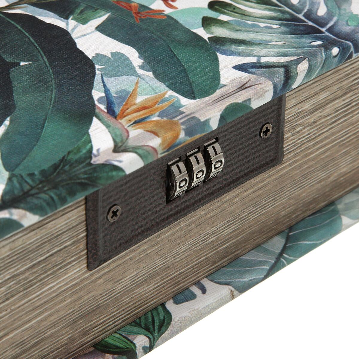 Caja-Joyero Versa Lienzo Madera MDF 7 x 22 x 16 cm Tropical